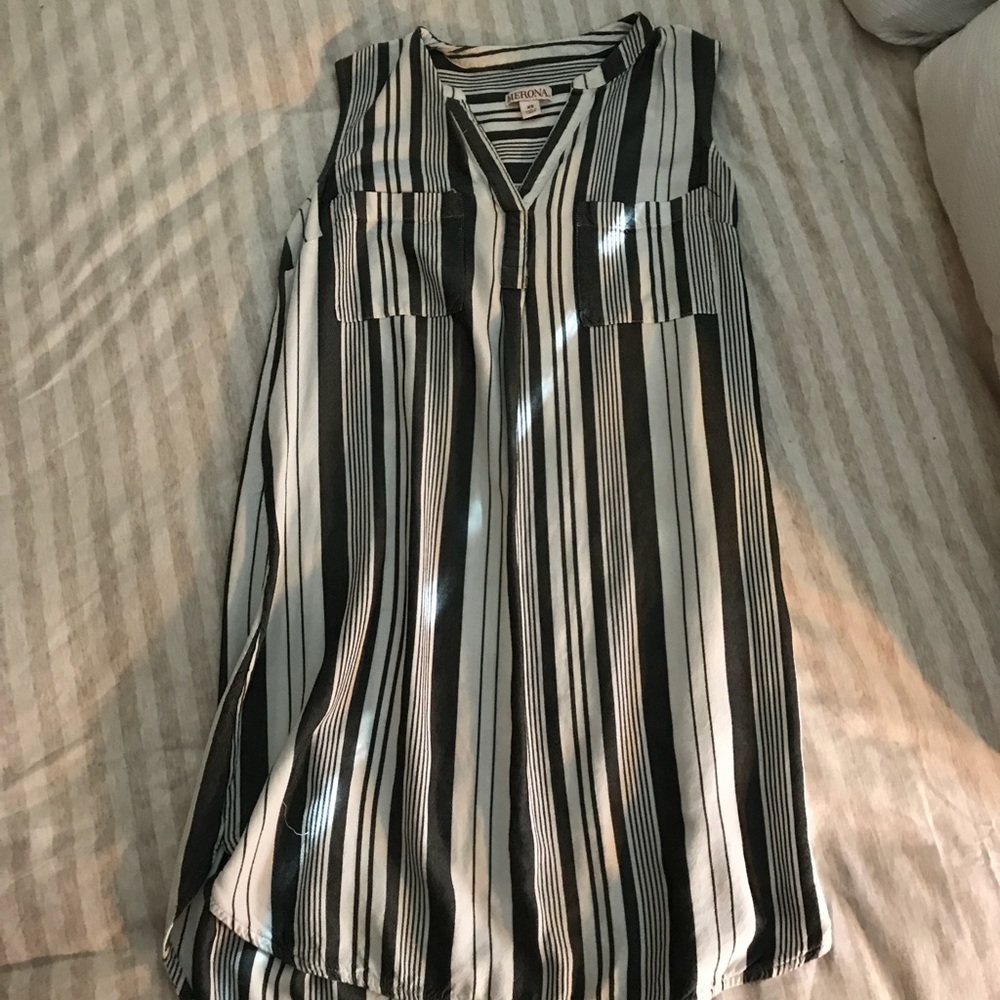 Striped button down tank top